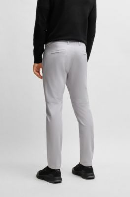 Pantalones slim fit de tejido el&aacute;stico repelente al agua, Gris claro