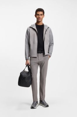 Slim-fit pants in water-repellent stretch fabric, Light Grey
