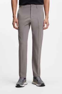 Pantalon Slim en tissu stretch d&eacute;perlant, Gris chin&eacute;