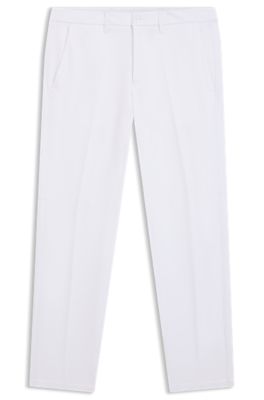 Pantalon Slim en tissu stretch d&eacute;perlant, Blanc