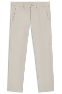 Pantalon Slim en tissu stretch d&eacute;perlant, Beige clair