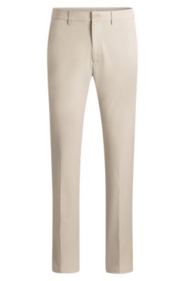 Pantalones slim fit de tejido el&aacute;stico hidr&oacute;fugo, Beige claro