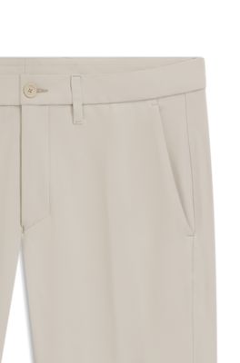 Pantalon Slim en tissu stretch d&eacute;perlant, Beige clair