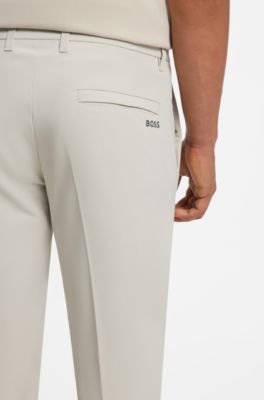 Slim-fit technical pants with four-way stretch, Light Beige