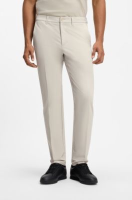 Slim-fit technical pants with four-way stretch, Light Beige