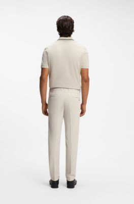 Slim-fit technical pants with four-way stretch, Light Beige