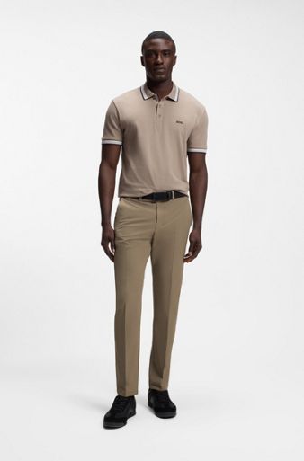 golf shirt with dress pants Proper Cloth Men's Sienna Performance Polo Custom and 360 Men Polo+Pants Set