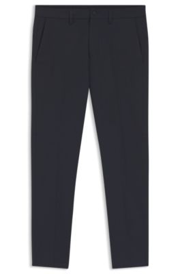 Pantalon Slim en tissu stretch d&eacute;perlant, Bleu fonc&eacute;