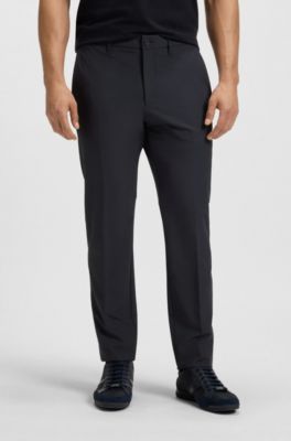 Pantalon Slim en tissu stretch d&eacute;perlant, Bleu fonc&eacute;