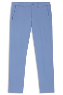Pantalon Slim en tissu stretch d&eacute;perlant, bleu clair