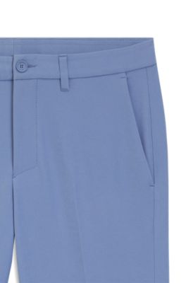Pantalon Slim en tissu stretch d&eacute;perlant, bleu clair