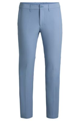 Pantalones slim fit de tejido el&aacute;stico repelente al agua, Celeste