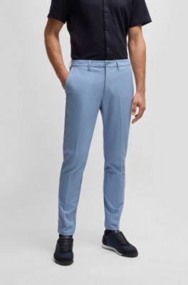 Pantalones slim fit de tejido el&aacute;stico repelente al agua, Celeste