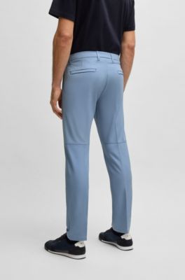 Pantalones slim fit de tejido el&aacute;stico repelente al agua, Celeste