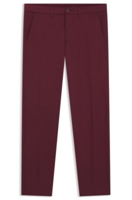 Pantalon Slim en tissu stretch d&eacute;perlant, Rouge