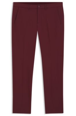 Slim-fit pants in water-repellent stretch fabric, Dark pink