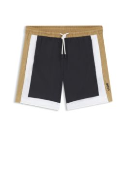 Ba&ntilde;ador de secado r&aacute;pido con bloques de color, Negro