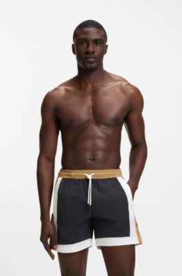 Ba&ntilde;ador de secado r&aacute;pido con bloques de color, Negro