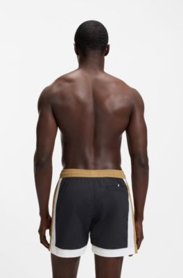 Ba&ntilde;ador de secado r&aacute;pido con bloques de color, Negro