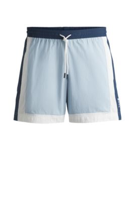 Ba&ntilde;ador de secado r&aacute;pido con bloques de color, Celeste