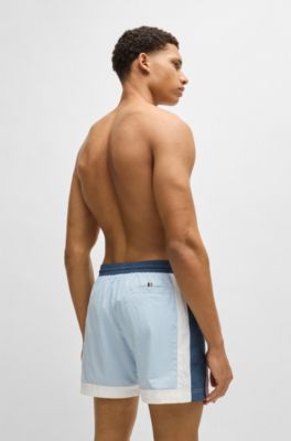 Ba&ntilde;ador de secado r&aacute;pido con bloques de color, Celeste