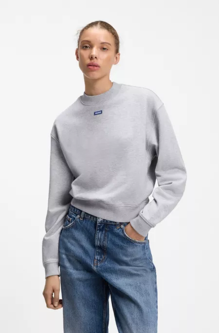 Cotton-terry sweatshirt with logo badge