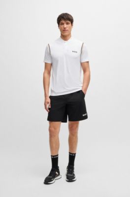 BOSS x Matteo Berrettini active polo shirt with moisture control, White