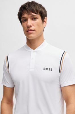 BOSS x Matteo Berrettini active polo shirt with moisture control, White