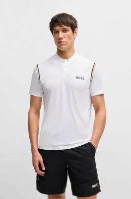 BOSS x Matteo Berrettini active polo shirt with moisture control, White