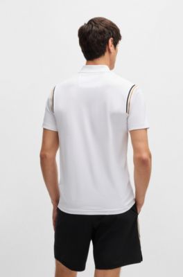 BOSS x Matteo Berrettini active polo shirt with moisture control, White