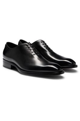 Zapatos oxford elaborados en Italia en piel pulida, Negro
