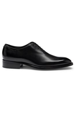 Zapatos oxford elaborados en Italia en piel pulida, Negro
