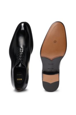 Zapatos oxford elaborados en Italia en piel pulida, Negro