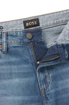 Slim-fit jeans in comfort-stretch denim, Dark Blue