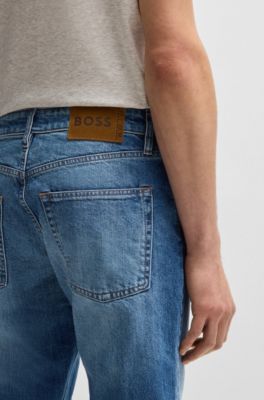 Slim-fit jeans in comfort-stretch denim, Dark Blue