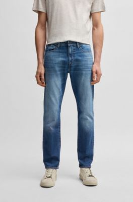 Slim-fit jeans in comfort-stretch denim, Dark Blue