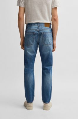 Slim-fit jeans in comfort-stretch denim, Dark Blue