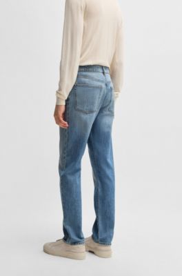 Vaqueros classic fit en c&oacute;modo tejido vaquero el&aacute;stico azul, Celeste