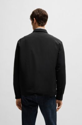 Relaxed-fit overshirt with lightweight padding, Black