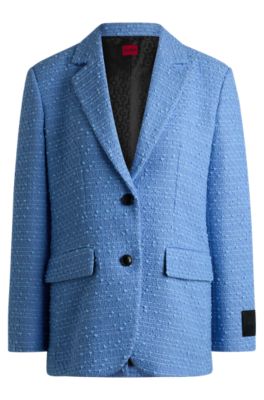 Relaxed-fit jacket in textured boucl&eacute;, Light Blue