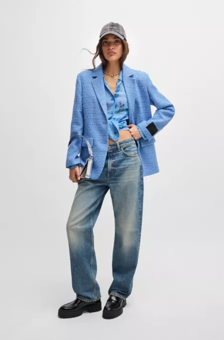 Relaxed-fit jacket in textured bouclé