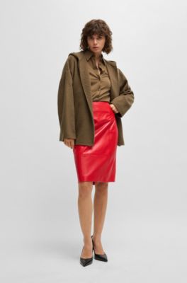 Hooded coat in double-faced wool, Light Brown