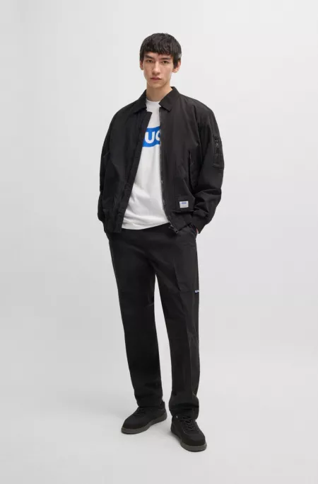 Cotton-ripstop flight jacket with logo label