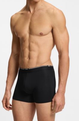 Paquete de tres calzoncillos b&oacute;xer en mezcla de bamb&uacute;, Negro