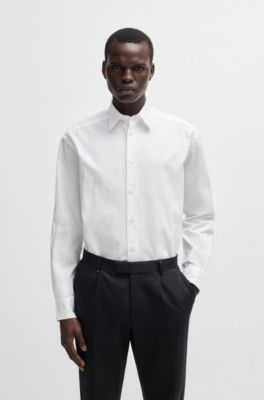 Relaxed-fit cotton shirt with embroidered Double B monograms