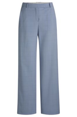 Regular-fit trousers in checked wool, Patterned