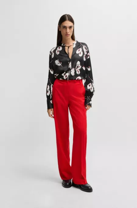 Relaxed-fit blouse with tulip print