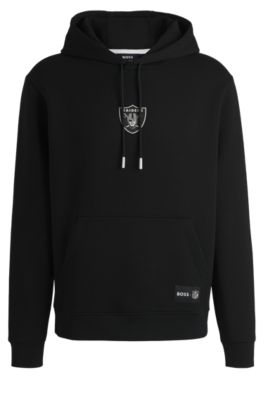 Hugo Boss Boss X Nfl Interlock Hoodie With Special Branding In Raiders
