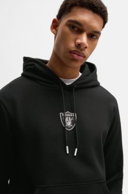 Sudadera BOSS x NFL en interlock con capucha y detalle especial de la marca, Raiders
