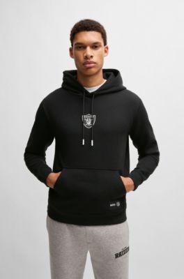 Sudadera BOSS x NFL en interlock con capucha y detalle especial de la marca, Raiders